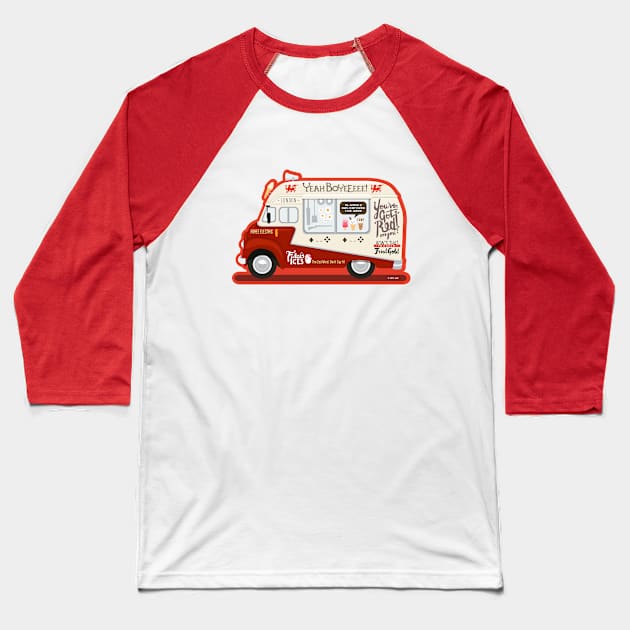 Ice Cream Van of the Dead Baseball T-Shirt by reglapid